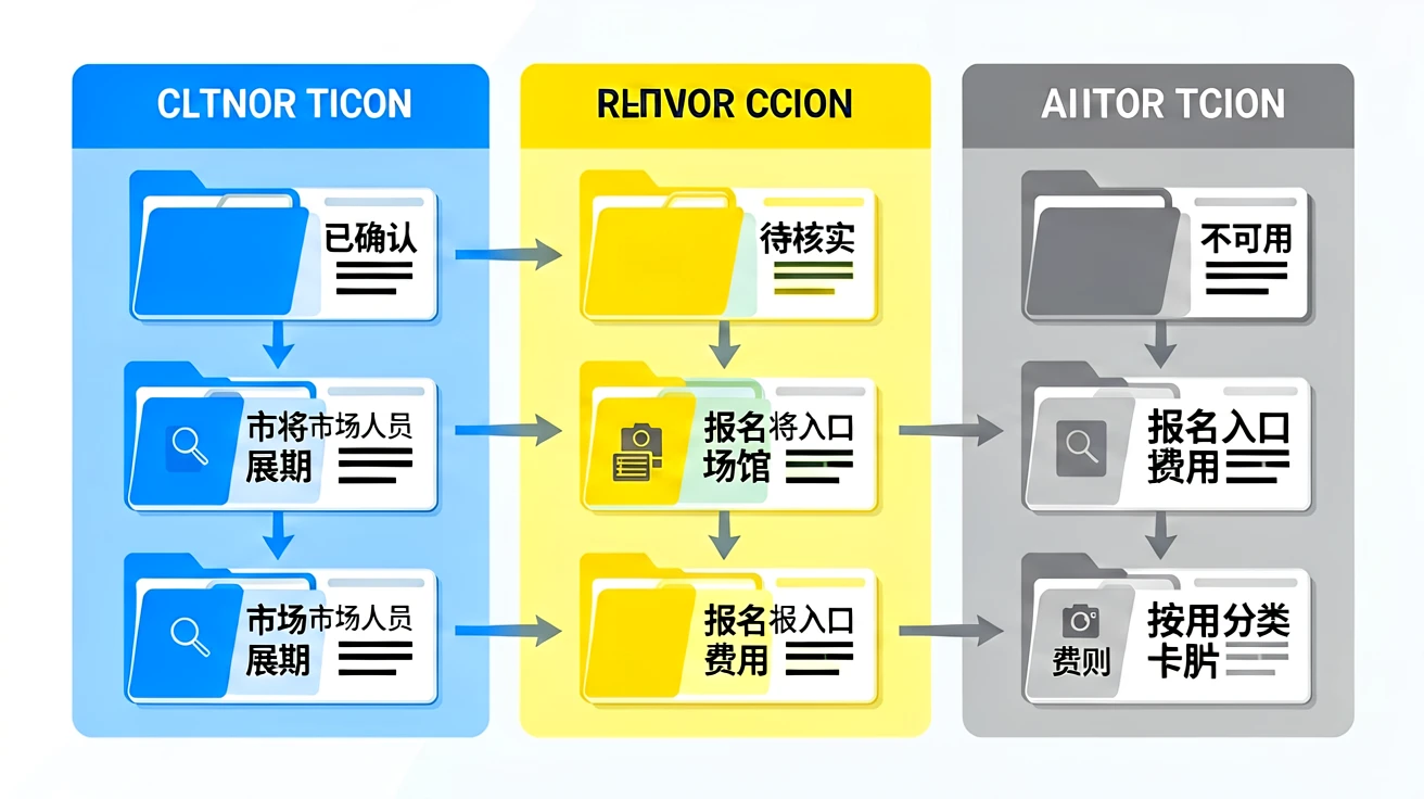 展会信息按状态分类的工作流程