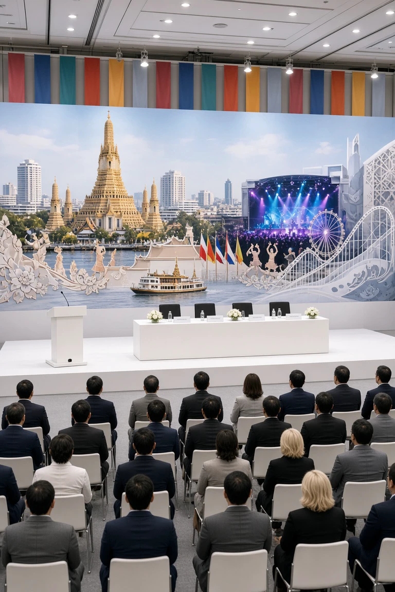 2026世界文旅产业博览会泰国新闻发布会现场示意图