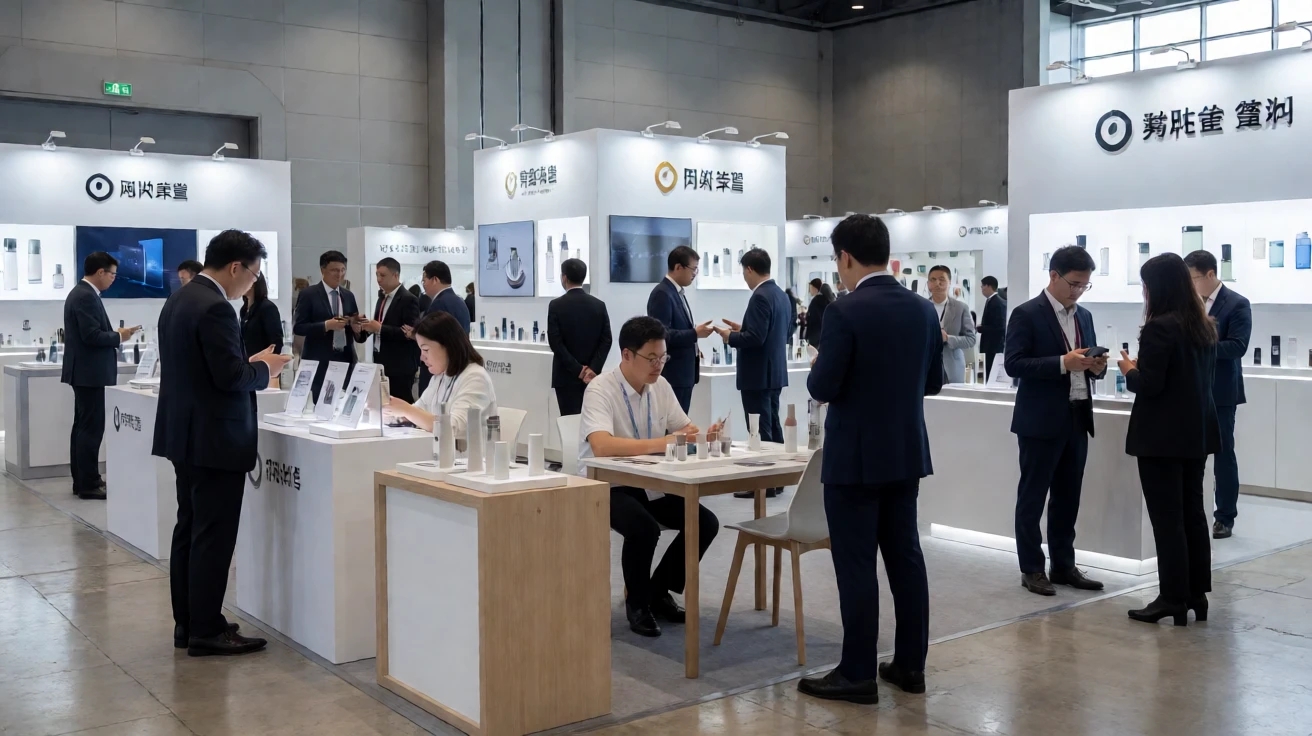 不同参展阶段企业在专业展会现场进行展示与交流